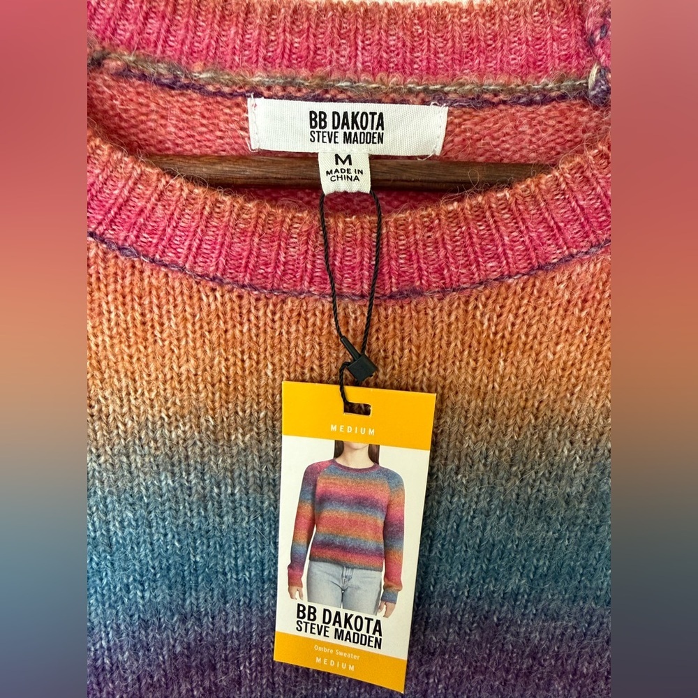 BB Dakota Multicolor Ombre Striped Crewneck Sweater - Picture 4 of 8